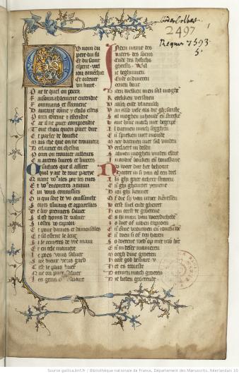 Openingsblad uit de Livre des mestiers