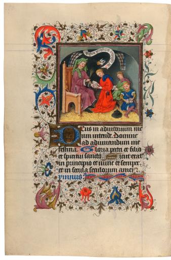 Miniatuur-illustratie uit het Getijdenboek van Catharina van Kleef