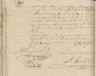 Première, een voormalige slavin, kon schrijven en plaatste haar handtekening.