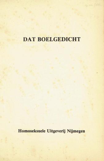 Omslag van Dat Boelgedicht