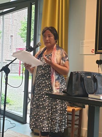 Rihana Jamaludin bij de presentatie van Geheimen van het tuinhuis in Slot Zuylen, 19 augustus 2021.