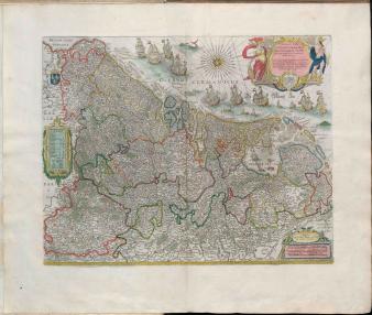 Afbeelding 4 - Kaart van de zeventien provinciën van de Noordelijke en Zuidelijke Nederlanden in de Atlas maior van Joan Blaeu.