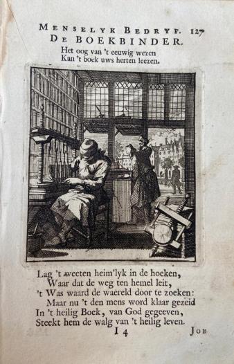 Jan en Casper Luyken, ‘De boekbinder’. In: Het menselyk bedryf. Amsterdam, 1694. 