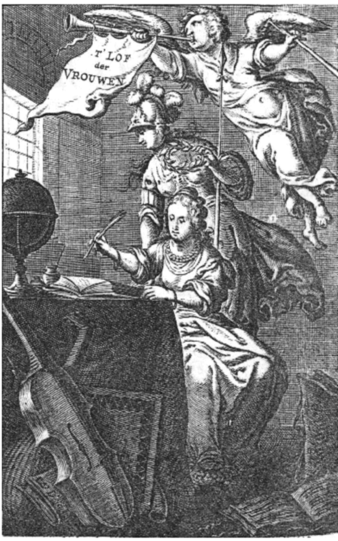 Titelprent van Johanna Hobius, 't Lof der Vrouwen (1643).