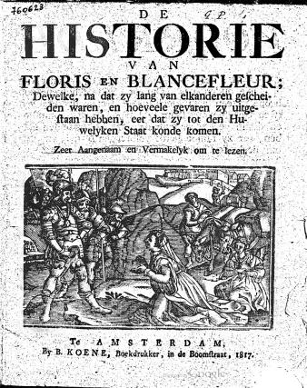 Titelblad van een late druk van Floris ende Blancefloer, uit 1817