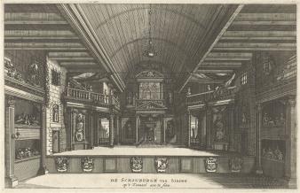 Toneel van de Amsterdamse Schouwburg aan de Keizersgracht te Amsterdam, 1663–1664.